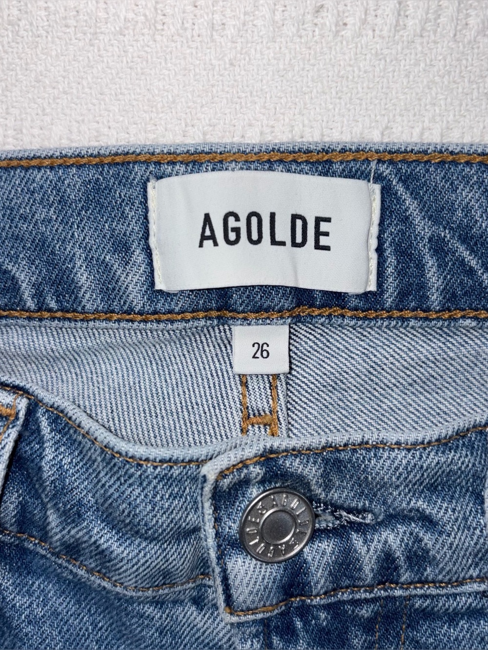 Agolde Womens Ren High Rise Wide Leg Medium Wash Blue Denim Jeans Size 26 - Picture 9 of 14